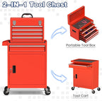 Rolling Tool Box with Wheels, 5-Drawer High Capacity Tool Chest with Wheels, Removable Storage Toolbox with Lock for Garage, Workshop