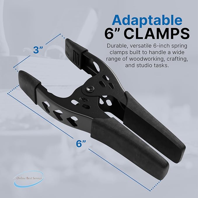 Lot of 4-6" inch Spring Clamp Large Super Heavy Duty Spring Metal All Black - 2.5 inch Jaw opening