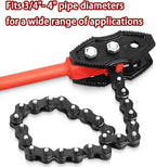 36" Chain Wrench with 29.5" Length of Chain, Heavy Duty Chain Pipe Wrench for Pipe Installation and Maintenance, Fits Max 4-inch Pipe Diameters