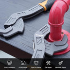 TOLESA Self Adjusting Pipe Vise Wrench, Wide Jaw 0.35"-1.7", 8” and 12” Pipe Wrench