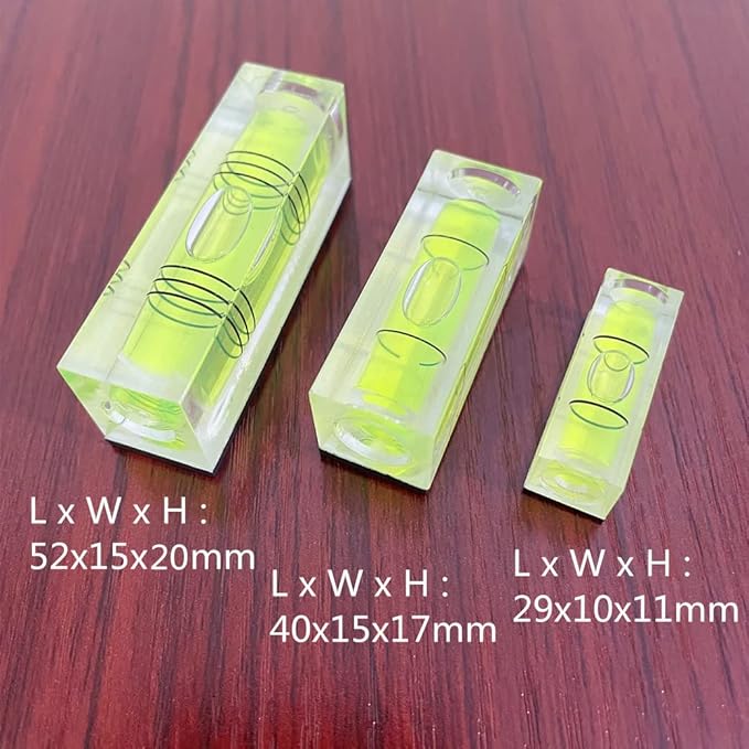 5Pcs Magnetic Small Bubble Level Set 29mm/40mm/52mm Multi-sizes Square Spirit Levels Measuring Tools