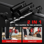 Sundpey Cordless Impact Wrench 812Ft-lbs - 1100N·m Brushless High Torque Impact Gun with 2 * 4.0Ah Battery - 21V Power Impact Driver with 5 Sockets & 9 Drill Bits & 1/2" Hexagonal Adapter for Car Home