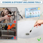 12 Pack Snake Drain Hair Removal Tools, 35.5" Drain Clog Remover, 30" & 50" Steel Shower Snake, 30" Nylon Sink Snake, 59" Sink Unclogger Tool, Sink Cleaner Tool for Toilet, Bathroom, Shower, Kitchen