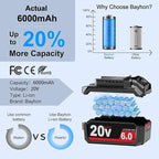 1 Pack 6.0Ah Lithium-ion Replacement for ‎Skil 20V Battery BY519601 BY519603 BY519702,Compatible with SKIL PWRCore 20 Volt Cordless Power Tools and Chargers