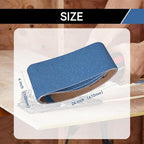 4x24 Inch Sanding Belts 18 Pcs 6 Grits Sizes (3 Each of 60/80/120/150/240/400 Grits) Heavy Duty Belt Sander Zirconia Belt Sander Paper for Wood, Metal, Stainless Steel, Cars, and Furniture