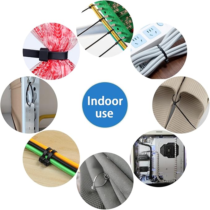 Zip Ties 14 inch 1000 Pack, Black Cable Zip Ties 50 lbs Tensile Strength Nylon Self-Locking Wire Ties Wraps for Outdoor and Indoor Use by ECRABONE