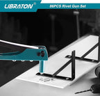 Rivet Gun, Rivet Gun Kit, Pop Rivet Gun, 80PCs Metal Rivets and 4 Drill Bits, Heavy Duty Hand Riveter, Rivet Gun Tool for Metal, Automotive, Blind Rivets 3/32" 1/8" 5/32" 3/16"