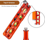 BETHEL 6 Inch Magnetic Torpedo Level with 4 Bubble Vials, V-Groove & Magnetic Rails, Orange Aluminum Alloy Construction