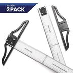 2 Pack - Pacific Arc 36 Inch T Square, Traditional Acrylic Graduated in Inch and Metric, Detachable Head