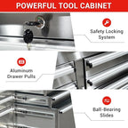 CT Copper Tailor 72-inch Rolling Tool Chest with 15 Drawers and Wheels, Mobile Garage Workbench, Large Tool Box Storage Tool Cabinet with Wood Top for Workshop,Stainless Steel