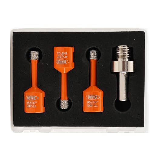Diamond Core Drill Bit Kit BGTEC Diamond Hole Saw Tile Cutter for Porcelain Tile Ceramic Marble Brick Granite Stone, 5/8"-11 Thread Hole Saw 6/6/6mm+HEX Adapter