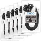 XINGO 18 Inch Black Large Zip Ties Heavy Duty 300 PACK, 330 LBS Ultra Exclusive Strong Plastic Wire Ties, Large Cable Ties Extra Long Tie Wraps For Indoor and Outdoor Use