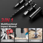 Cordless Impact Wrench 1/2 inch, 590 Ft-lbs (800N.m) Brushless Impact Gun, 21V High Torque Power Impact Driver, 2x4.0Ah Battery, Fast Charger,5 Impact Sockets for Family Car and Scaffold