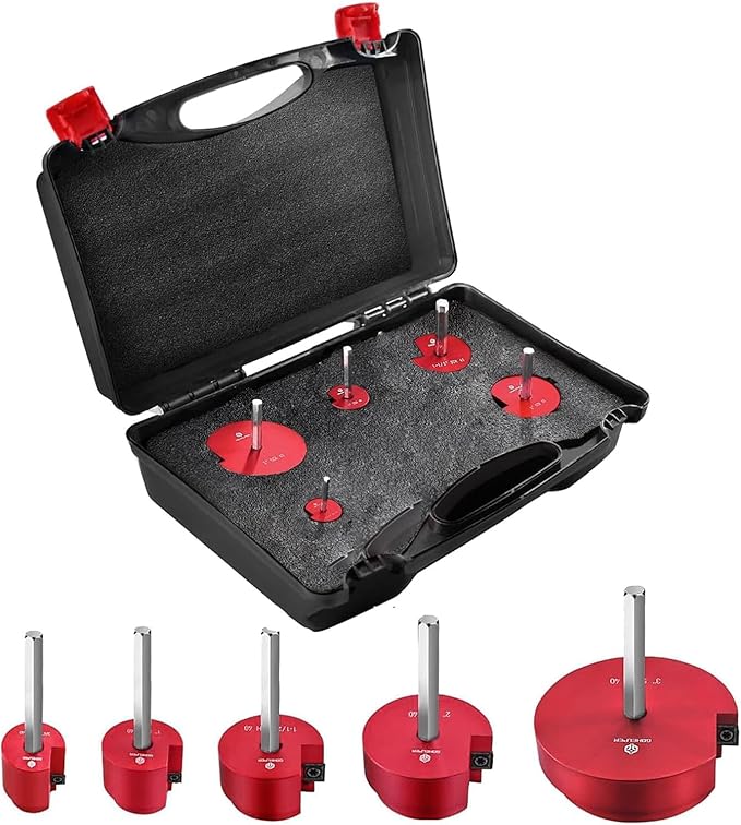 5Pcs PVC Pipe Reamer Kit With 3/4inch, 1inch,1-1/2inch, 2inch, 3inch Head Aluminum, PVC Fitting Saver Socket Saver For SCH40 PVC pipe, Fit for Standard 1/2" Drill