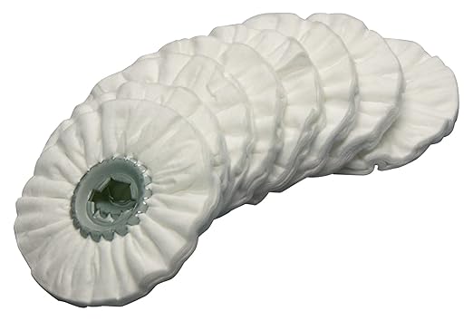 CS Unitec | Poly-PTX Cotton Rings | Flex Rotary Polisher Tool Attachment for Stainless Steel | 4" Diameter x 1/2" Wide, (Pack of 8)