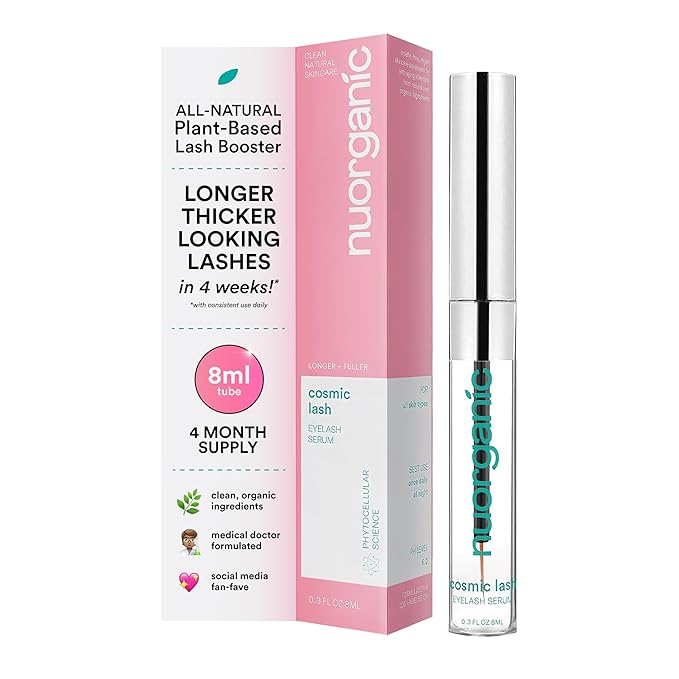 'Cosmic Lash' Eyelash Serum | Lash Growth Serum Without Prostaglandins | Thicker, Longer, More Defined Lashes Naturally | 4 Months Supply XL Size | Made in USA, cGMPA Certified Lab