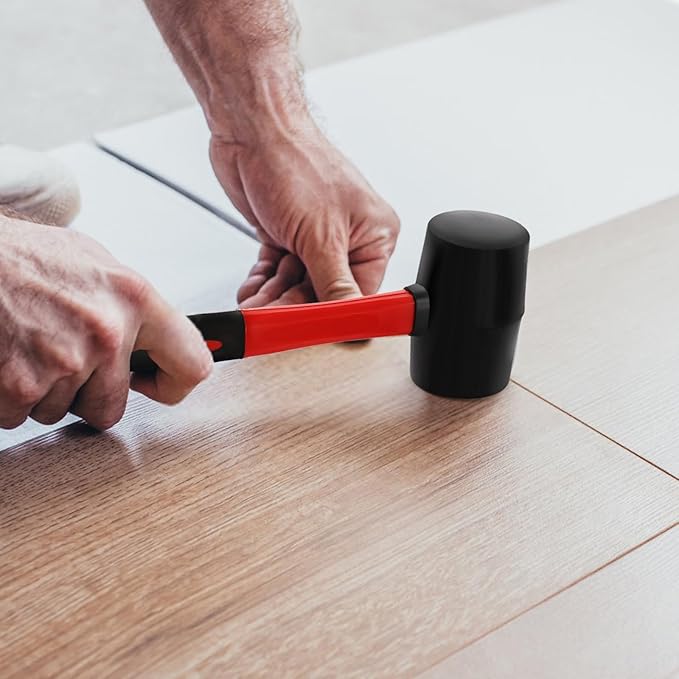 Peohud 3 Pack Rubber Mallet Hammer, 24/16/8 Oz Durable Camping Hammer with Fiberglass Handle, Soft Blow Mallet for Flooring, Tent Stakes, Woodworking, Construction and Home Renovation