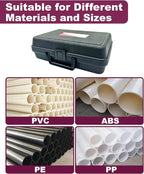 7 Pcs PVC Pipe Reamer Kit With 3/4 inch, 1 inch, 1-1/4inch,1-1/2inch, 2inch, 3inch, 4inch, 2 Carbide Inserts, Aluminum PVC Fitting Saver, Plumbing tools for SCH40