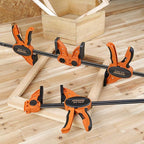 Jorgensen 6" One Hand Clamp/Spreader, 300 Lbs Clamping Force, E-Z Hold Bar Clamps Set, Medium Duty, 2-pack