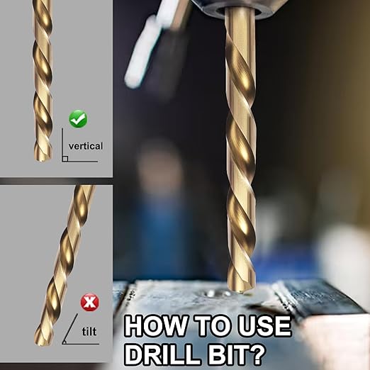 1/8" Cobalt Drill Bit Set (10Pcs), M35 HSS, 135 Degree Tip, Twist Jobber Length for Hardened Metal, Stainless Steel, Cast Iron, Wood, and Plastics, with Index Storage Case