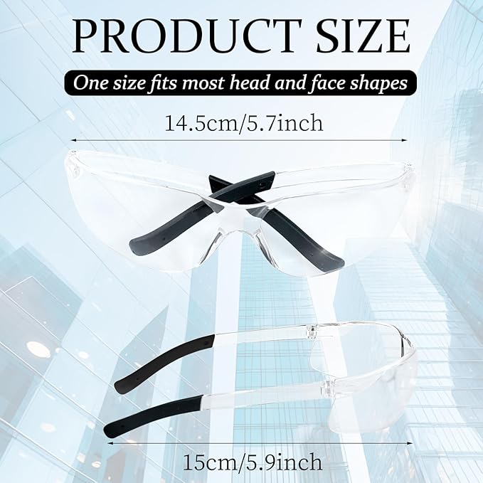 54 Pcs Safety Glasses Clear Impact UV Scratch Glasses Bulk Eye Protection for Lab and Construction Science for Men and Adolescents(Clear)