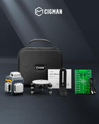 3x360° Laser Level with Remote&APP Control, CIGMAN Green Self Leveling Cross Line Laser for Construction and Picture Hanging, 3D Vertical/Horizontal Line, Magnetic Rotating Stand Included, CM-S01