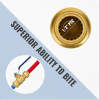 Shut Off Ball Valve 1/2 Inch, SUNGATOR 1/2 Inch Ball Valve, Push-to-Connect Water Shutoff with Blule Handle, No Lead Brass Plumbing Fittings for PEX Pipe, Copper,CPVC, Pack of 1