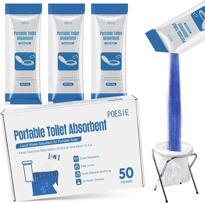 Poesie Poo Absorbent Gel Powder for Portable Toilet Camping Hiking Outdoor Portable Potty Resolution