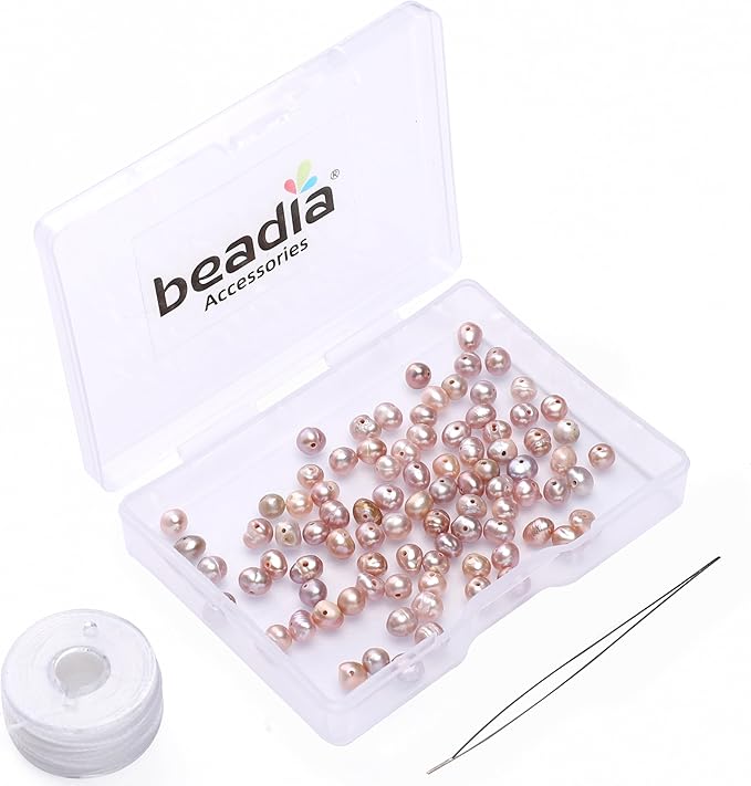 Natural Pearl Beads Potato 4-5mm Purple Freshwater Cultured Loose Gemstone Beads for DIY Jewelry Making 13.8''/Strand HQ