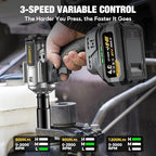 Upgraded Cordless Impact Wrench 1/2", 900 Ft-lbs (1200 Nm) Brushless Impact Gun, 21V High Torque Impact Driver with 2x 4.0Ah Batteries, Variable Speed for Car, Truck, Workshop, Heavy-Duty Jobs