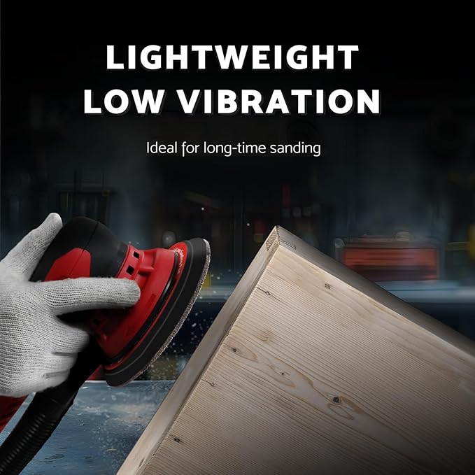 S&F STEAD & FAST Electric Random Orbital Sander with Vacuum Attachment 350W, Professional-grade, 5 inch 6 inch Backing Pads, Quiet, Powerful, Low Vibration, Woodworking, Auto Body Repair