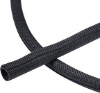 Black Braided Cable Management Sleeves Wire Loom Tubing Cord Protector Self-Wrapping (1/4"-30Feet)