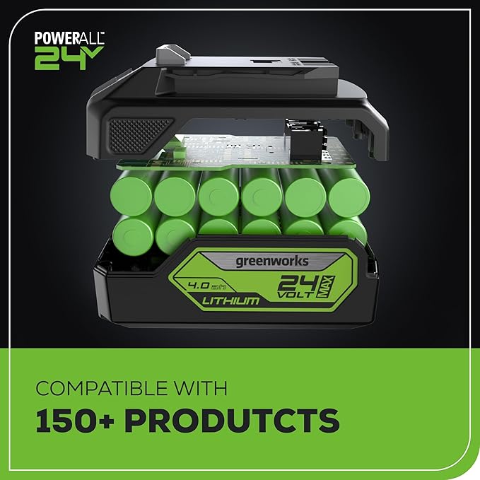 Greenworks 24V Cordless Heat Gun Kit, 4.0Ah Battery & Charger Included - Hot Air Tool, Max to 1000℉/538℃ with 3 Nozzles for Home, Garage, Outdoors