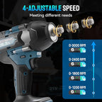 Cordless Impact Wrench 1/2 Inch, 1500 N.m/1106ft-lbs Brushless Impact Wrench Gun Compatible with Makita/Dewalt (No Battery), Electric Power Impact Driver for Car Home (For Makita Battery)