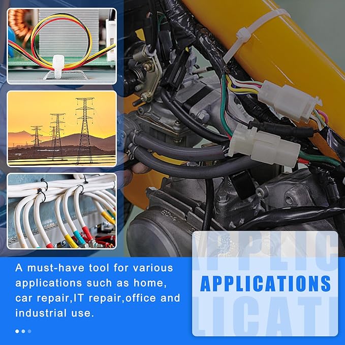 Yangoutool Zip Tie Tool – Continuously Adjustable Cable Tie Gun for Fastening and Cutting Nylon Zip Ties - Fit 4mm to 12mm Wide, 1mm to 2mm Thick Nylon Ties