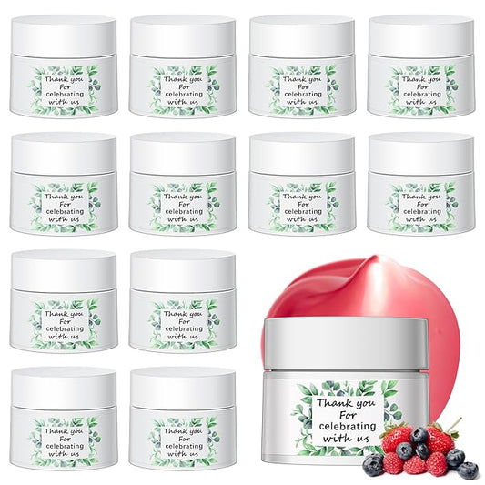 12 Pcs Thank You Lip Sleeping Mask Bulk Bridal Shower Gifts for Guests Thank You for Celebrating with Us Lip Mask Moisturize Nourish for Wedding Bridal Shower Favor Christmas Gift(Eucalyptus)-VeraVaultWomen