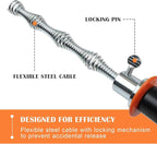 BACOENG 25Ft Drain Auger, Heavy Duty Plumbing Snake with Drill Adapter, Use Manually or Powered for Drain Clog, Shower Sink, Comes with Gloves and Bag (Orange)