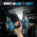 Cordless Impact Wrench 1/2", 1600N.m (1200ft-lbs) High Torque Brushless Impact Gun, 21V 3800RPM Power Impact Wrenches, Electric Impact Driver with 2x 4.0Ah Battery for Car Tire Truck RV Mower