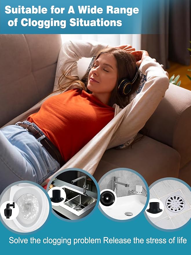 Toilet Plunger Drain Clog Remover Tool, High-Pressure Drain Snake Sink Plunger with Real-Time Barometer, Air Toilet Unclogger for Bathroom, Kitchen, Sinks and Clogged Pipe