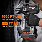 TITANCE X8 Advanced Cordless Impact Wrench, 20V Brushless 1/2'' Impact Gun, 1000 FT-LBS High Torque, 5-Mode Control, 4.0Ah Li-ion Battery Powered Wrench for Car Tires & Automotive Repair
