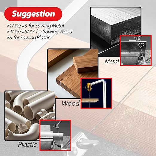 Spiral Scroll Saw Blades 5 Inch Plain End, #6 Fine Wood Cutting, Scrollsaw Blades for Sawing Cutting Wood