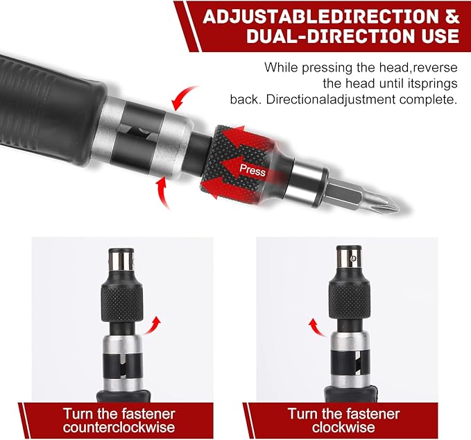 1/4" Manual Hand Impact Driver Set Extractor-14 PCS Impact Screwdriver S2 Steel Much More Durable Disengage Rusted Fasteners or Frozen Bolts Manual Reversible Impact Driver Set