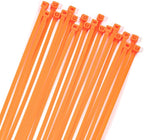 XINGO 100PCS 8 inch Orange Cable Zip Ties Heavy Duty, Premium Nylon Plastic Wire Ties with 50 Pounds Tensile Strength, Self-Locking Black Nylon Zip Ties for Indoor and Outdoor