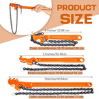 Lasnten 3 Pcs Large Reversible Chain Oil Filter Wrench with 12 16 9 Inch Chain Wrench Adjustable Heavy Duty Carbon Steel Sturdy Pipe Fitting Tool Spanner for Ratcheting Universal(Orange)