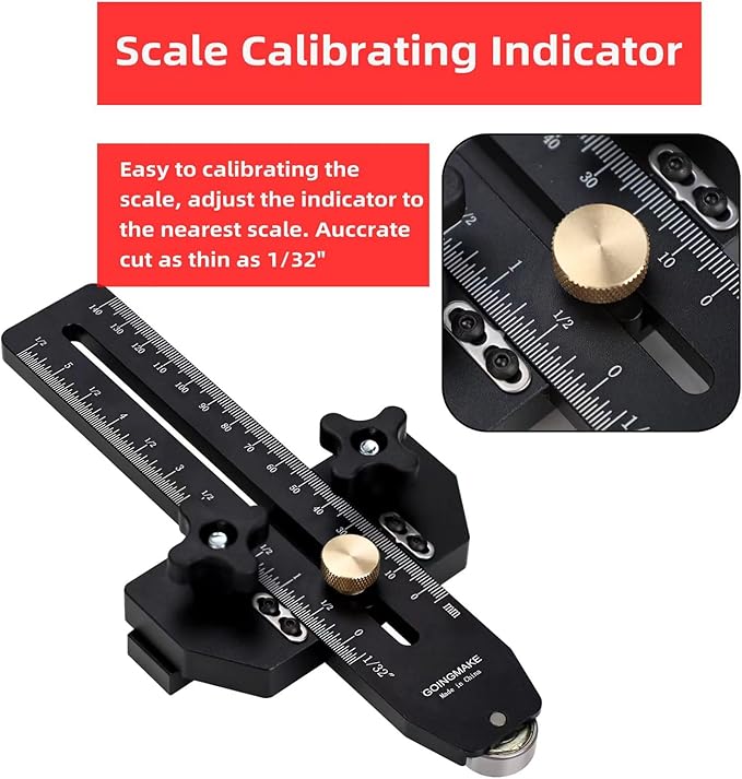 Thin Rip Jig Table Saw Jig Guide for Making Repetitive Narrow Thin Strip Cuts Woodworking Tools Fast Thin Ripping Guide for Table Saw Band Saw Router Table Fits for 3/8" x 3/4" T Slot