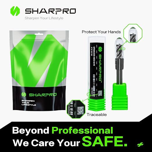 SHAPPRO 1/4 Inch Shank Carbide Square End Mill, 4 Flute CNC Milling Bits, Heat-Resistant Metal Cutting Bits Suitable Alloy Steel, Stainless Steel, Various Cast Iron（5PCS）