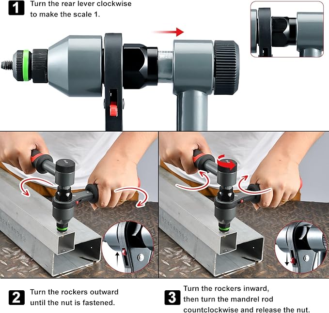 AOBEN Rivet Nut Tool Kit, Nutsert Gun Kit, Upgraded Rivnut Tool with 10 Metric and SAE Madrels, 100 Pcs Rivnuts, and Rugged Carrying Case