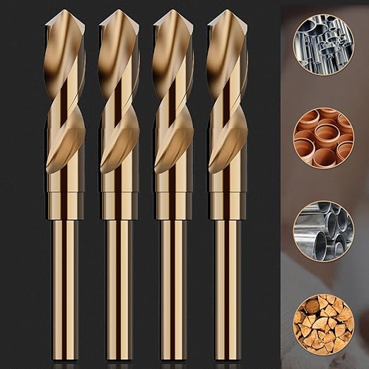 1" Cobalt Drill Bit Set - 6Inch Length, M35 High Speed Steel Jobber Length Drill Bit Kit for Hardened Metal, Stainless Steel, Cast Iron, Wood and Plastic, with Index Storage Case