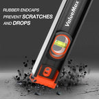 ValueMax 16-Inch Level, Magnetic Torpedo Level with 45°/90°/180° Bubbles, Aluminum Alloy Body, Precision-Machined Base, Shockproof Rubber End Caps, V-Groove & Hanging Hole for Construction, Carpentry