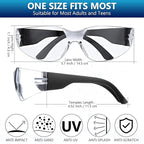 96 Pairs Clear Safety Glasses Bulk Adult Safety Goggles Unisex Eye Protection Glasses Impact Resistant Protective Eyewear with Assorted Color Frame for Men Women Lab Construction Carpentry Shooting